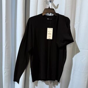 Zara Elegant Black Knit Top